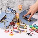 Skylety 31 Pieces Mini Finger Toys Set for Boy Girl Includes 6 Finger Skateboards, 4 Bikes, 2 Mini Scooters 4 Swing Board 8 Matched Wheels 7 Tool Accessories Educational Toy Party Favor(Novel) by TinyTreasures Baby Boutique