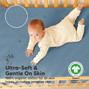Waterproof Crib Mattress Protector Cover Fitted - 2-Pack Quiet Baby Crib Mattress Pad Sheets, 52" x 28" Soft Quilted Cotton Baby Sheet, Machine Washable, Easy Fit, Durable (Lagoon/Quin) by TinyTreasures Baby Boutique