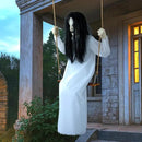 Halloween Decorations Outdoor Indoor Haunted Swinging Girl, Scary Ghost on Swing for Yard Porch, Creepy Motion Easy to Hang by CozyNest Decor