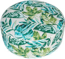FUNHOME Inflatable Outdoor Ottoman with Air Pump,20"x9" Portable Patio Pouf,Water Resistant,Fade-Resistant,Round Blow Up Footrest Stools for Home Garden Camping Travel(Palm Leaf) by CozyNest Decor