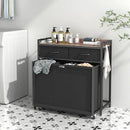 Laundry Hamper Laundry Basket with 3 Section Pull-Out Rolling Bags, Laundry Sorter for Organization and Storage with 2 Pull-Out Drawers for Laundry Room, Bathroom, Bedroom Use (Rustic Brown) by CozyNest Decor