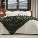 EVERGRACE Ultra Soft Luxury Fluffy Ridgeline Faux Rabbit Fur Throw Blanket, Thick Warm Bubble Throw for Bed, Cozy Plush Reversible Blankets for Couch, Chair, Sofa, Green, 60x80 Inches, 870 GSM by CozyNest Decor