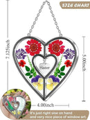 KY&BOSAM Heart Suncatcher Sister Stained Glass Panels Hangings for Windows Sun Catchers with Pressed Real Flower Heart in Glass Birthday Gifts for Women Mothers Day Home Garden Christmas Ornament by GreenHaven Gardens