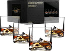 Mount Everest Heavy Crystal Whiskey Glasses Gift Set of 4, Thick Freezable Bourbon Glass 1lb Each, Premium Whiskey Gifts for Men, Frozen Crystal Chills Cocktails, 10 oz by CozyNest Decor