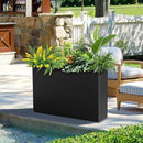 FENCY Metal Rectangular Planter Box Large Planters for Outdoor Plants, Rectangular Tall Planters for Outdoor Plants with Drainage Holes (35.4" L x 9" W x 25.6" H) by GreenHaven Gardens