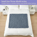 Bigacogo Chunky Knit Throw Blanket for Couch, 40x40 inches, 100% Hand Knitted with Thick Jumbo Chenille Yarn, Cozy Soft Large Rope Knot Cable Crochet Blankets for Sofa Bed Living Room, Cold Sea Blue by CozyNest Decor