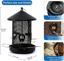 Large Bird Feeders for Outside: 12.6inch Metal for Outdoors Hanging with Black for Garden Yard Outside Decor Cardinal Finch - by CozyNest Decor