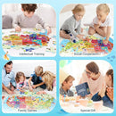 United States Puzzle 70 Pieces USA Map Floor Jigsaw Puzzles for Kids Ages 4-10, Jumbo Round US Geography Puzzle 50 States with Capitals Educational Learning Toys for Boy or Girl by TinyTreasures Baby Boutique