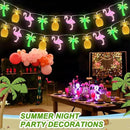 Couah 30 LED 16Ft Summer Beach Hawaiian String Lights - 8 Modes & Timer - Flamingo Pineapple Palm Tree Fairy Lights - Battery Operated for Tropical Party Pool Decorations by CozyNest Decor