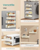 SONGMICS Magnetic Spice Rack for Refrigerator, Set of 4, 2 Large and 2 Small Kichen Magnetic Shelves for Microwave, Washing Machine, Spice Organizers, No Drilling Needed, Cream White UKCS061W01 by CozyNest Decor
