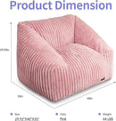 HABUTWAY Bean Bag Chair, Giant Bean Bag Chairs for Adults and Kids, Bean Bag Sofa, Lazy Floor Sofa, Faux Fur Beanbag Chair with Armrests for Living Room Bedroom (Pink) by CozyNest Decor