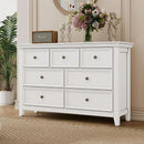 BLANKSPACE White 7 Drawer Dresser, Modern Dresser for Bedroom, Wood Drawer Organizer with Metal Knobs, Large Capacity Wood Cabinet for Bedroom by CozyNest Decor
