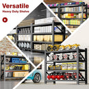 3000LBS Metal Steel Storage Shelves - 48" W Black 4 Tier Heavy Duty Rack Commercial Industrial Shelving with Adjustable Shelf for Basement Garage Warehouse Supermarket - 48" W x 24" D x 70" H by GreenHaven Gardens