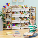 Toy Storage Organizer, with 4-Tier Toy Shelf and 12 Bins, Kids Bookshelf and Toy Storage with 6 Shelves for Kids Room Bedroom Playroom Nursery Room by CozyNest Decor