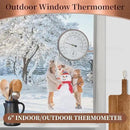 6-Inch Outdoor Thermometer for Patio. Accurate Window Thermometer for Outside Temperature, Greenhouse, Garage.Solid Brass Swivel with Humidity (6inch Thermo&Hygrometer) by GreenHaven Gardens