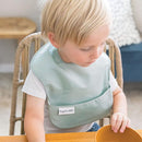 Tiny Twinkle Mess Proof Baby Bibs for Eating - Waterproof, Wipeable Bibs - Toddler Bibs - Travel Friendly - PFAS, PVC, BPA, Phthalate Free - Baby Food Bibs (3 Pack,Sage, Charcoal) by TinyTreasures Baby Boutique