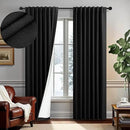 72 Inches Long Blackout Curtains 72 Inch Length for Living Room 2 Panel Set Linen Black Out Thermal Insulated Darkening Back Tab Thin Lightweight Complete Saver Energy Saving Curtain Drape for Bedroom by CozyNest Decor