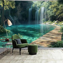 BSFHH Nature Tapestry Forest Tree Sea Cave Wall Hanging, Stream Through Rainforest Landscape Wall Art Tapestry for Bedroom Living room (Waterfall, 79"×59", Unframed) by CozyNest Decor