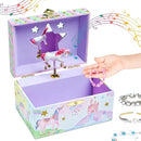 Jewelkeeper Musical Jewelry Box for Girls with Spinning Unicorn, Glitter Rainbow and Stars Design Music Box for Necklace, Earrings, and Accessories, Plays The Beautiful Dreamer Tune by TinyTreasures Baby Boutique