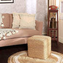 REDEARTH · Cube Pouf Foot Stool Ottoman - Jute Braided Pouffe Poof Accent Sitting - Set of 2 Footrest for The Living Room, Bedroom, Nursery, Patio, Lounge, Office - 14.5”x14.5”x16” - Natural by CozyNest Decor