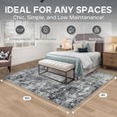 8x10 Area Rugs for Living Room Rug Washable: Modern Large Rug for Dining Room Bedroom Carpet Non Slip 8 by 10 Indoor Abstract Nursery Home Office Black Grey by TinyTreasures Baby Boutique