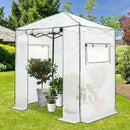 EAGLE PEAK 6x4 Portable Walk-in Greenhouse, Pop-up Indoor Outdoor Garden Green House, Zippered Door and Windows, PE Cover, White by GreenHaven Gardens