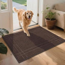 JSEI Entryway Rugs Doormat 32"x48", Non-Slip Dirt Trapper Door Mats Indoor, Washable Absorbent and Stain Resist Welcome Floor Mat for Front Door, Dog Door Mat, Muddy Wet Shoes & Paws, Brown by CozyNest Decor