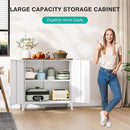 SISESOL White Storage Cabinet with Doors and Shelves,30 inch Small Pantry Cabinet Sideboard with Leg,Accent Cabinets with Storage,Side Floor Cabinets for Home,Kitchen,Coffee Bar,Dining/Living Room by CozyNest Decor