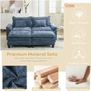 URRED Modular Sectional Sofa Comfy Cloud Couch, Modern Chenille Sofa Sleeper Deep Seat Couches with Ottoman/Pillows for Living Room (Blue, 82.6''- 2 Ottomans) by CozyNest Decor