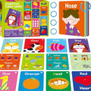 110 PCS Sight Word Flashcards, Double Sided Cards- Alphabet, Foods, Animals, Home Object with 4 Reclosable Rings, Early Learning Tool for Pre-K Kindergarten Toddlers by TinyTreasures Baby Boutique