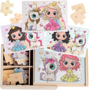 4-in-1 Princess Jigsaw Puzzles for Kids, Wood Puzzles for Kids Ages 3-5 48 Piece Wooden Puzzles for Toddlers 3-5, Wooden Puzzles for Toddlers, Essential Skills Gift for Girls Princesses by TinyTreasures Baby Boutique
