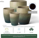 Emissary Home and Garden Bullet 11.5 in. Bayside Green Ceramic Round Planter (11.5 in. L x 11.5 in. W x 14 in. H) with Drainage Hole by CozyNest Decor