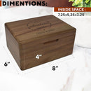 Personalized Memory Box Travel - Travel Gifts for Couples, Acacia Wood Chest Trunk for Couples Adventure Keepsakes, Wooden Keepsake Box for Tickets, Valentine's Gifts Custom, Various Designs, 8x6x4 in by TinyTreasures Baby Boutique