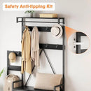 IDEALHOUSE Parent-Child Coat Rack Shoe Bench Hall Tree with Bench and Shoe Storage Industrial Coat Tree Entryway Large Organizer with Shoe Rack, Storage Cubbies, Hooks, and Top Shelf by CozyNest Decor
