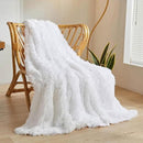 XeGe Luxury Faux Fur Throw Blanket, White Soft 50x60 Fluffy Blanket Throw, Shaggy Plush Decorative Couch Blanket, Cute Furry Throw Holidy Fuzzy Lap Blanket for Kids Women Men Teen Girls White by CozyNest Decor