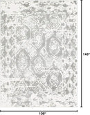 Unique Loom Rosso Collection Vintage, Geometric, Bohemian, Traditional, Distressed, Southwestern Area Rug, Rectangular 9' 0" x 12' 0", Light Gray/Ivory by CozyNest Decor