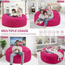 3FT Bean Bag Chair, Comfy Bean Bag Chairs with Memory Foam Filled, Fluffy Beanbag Sofa with Dutch Velvet Cover, Round BeanBag Chairs for Living Room, Playroom - Pink by TinyTreasures Baby Boutique