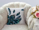 TSSOHU Peacock Feather Watercolor Throw Pillow Case Cushion Cover Couch Sofa Decorative Square 18x18 inches by CozyNest Decor