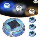 Quntis Solar Deck Lights for Outside, 3 Color Modes Deck Light Outdoor IP68 Waterproof, Solar Driveway Lights for Stair Pathway Walkway Road (Blue/Cool White/Warm White) 4 Pack by GreenHaven Gardens