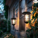 Otdair Solar Lantern Outdoor - 2 Glass Hanging Lights, Waterproof Wall Sconce, Decorative for Front Porch, Yard and Garden by GreenHaven Gardens