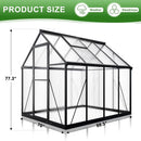 Polar Aurora 6x8 FT Greenhouse, Quick Aluminum Assembly Structure Polycarbonate Greenhouse, Walk-in Greenhouses for Outdoors with Ventilated Windows, Green Houses for Outside Backyard Garden by GreenHaven Gardens