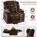 Three Motor Large-Wide Power Lift Chairs Recliners for Big and Tall Elderly, 180° Lay Flat Lift Chair, Infinite Position, Power Headrest, Heat & Vibration Massage (Plush Flannel, Deep Brown) by CozyNest Decor