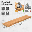 RICHFOCUS Live Edge Elm Floating Shelves - 40" W x 9.3" D Rustic Solid Wood Wall Shelves with Invisible Bracket, Wall-Mounted for Living Room, Bedroom, Kitchen Storage & Display, Set of 2, Natural by CozyNest Decor