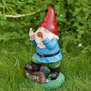 Resin Gnomes Garden Decor, 13.5" Tall Solar Large Inappropriate Funny Gifts Gnome Outdoor Statues for Yard, Patio, Lawn, Outside Naughty Gnome Garden Decorations Gift for Men Women by GreenHaven Gardens