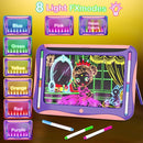 Magic LED Drawing Board for Kids, Girls Toys Age 6-8, Light Up Tracing Pad with 9 Double-Sided Cards, 6 Washable Markers, Arts & Crafts Kits Learning Toy Glow Up Doodle Board Christmas Birthday Gifts by TinyTreasures Baby Boutique