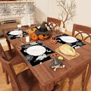 XCHI BOO Spooky Ghost Pumpkin Halloween Cloth Placemats Set of 8 Table Mats Table Decorations 12x18 Inch by CozyNest Decor