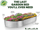 Galvanized Raised Garden Beds Outdoor // 8×4×1 ft (2-Pack) Planter Raised Beds for Gardening, Vegetables, Flowers // Large Metal Garden Box // Patented Tool-Free Design (Silver) by GreenHaven Gardens