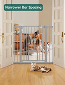 Babelio 36" Tall Upgraded Baby Gate with Cat Door,29-43" Auto Close Durable Dog Gate for Stairs,Doorways and House,Easy Walk Thru,Includes 4 Wall Cups,Gray by TinyTreasures Baby Boutique