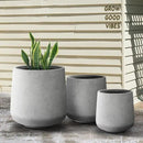 Kante 15.3"+11.6"+8.2" Dia Round Concrete Planter, Large Outdoor Indoor Planter Pots Containers with Drainage Holes and Rubber Plug for Home Garden Patio, Natural Concrete by GreenHaven Gardens