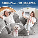 Hobestluk Bean Bag Chairs Large Bean Bag Couch for Adults Stuffed Sofa Chair Comfy Giant Bean Bag Chair with Spacious Design for Reading, Playing or Relaxing (Grey) by CozyNest Decor
